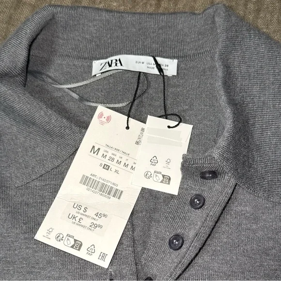 Women’s Zara Soft Polo Neck Sweater. Medium. New with tags. - Picture 3 of 4